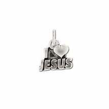 Sterling Silver 925 I Love Jesus Phrase Charm Pendant - £20.18 GBP