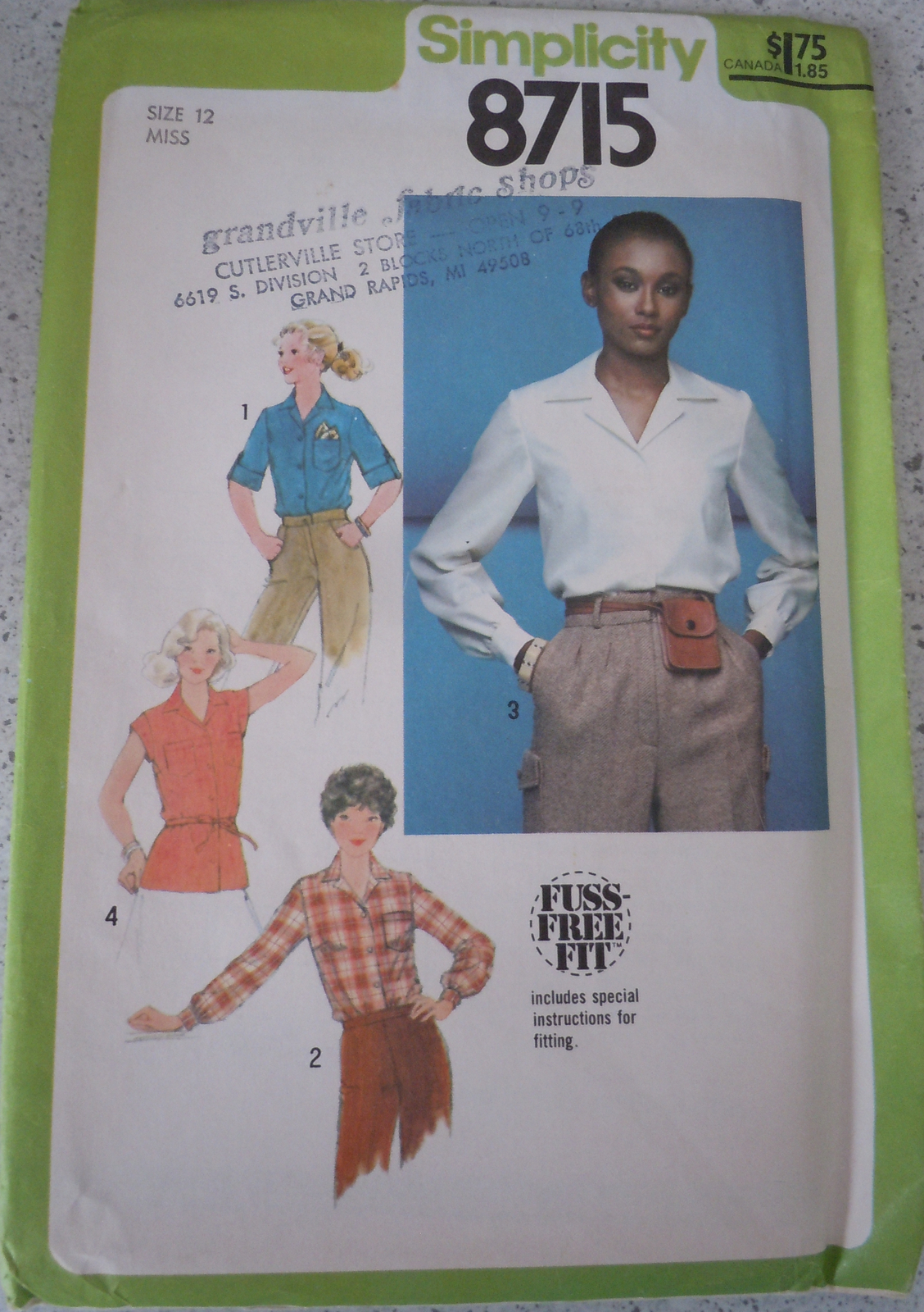 Simplicity Miss Blouse &amp; Tie Belt Size 12 #8715 Uncut - $4.99
