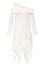 NWT Self Portrait Daisy Midi in White Off Shoulder Asymmetrical Dress UK S US 4 - £81.56 GBP