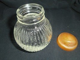 Hazel Atlas Round Ribbed Clear Glass Salt Shaker 4&quot; Federal Tool Corp #5607 - $8.88