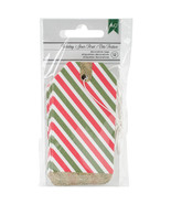 Christmas Tags Red And Green Striped - £14.20 GBP