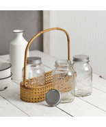 Mason Jar Storage Caddy with 3 jars - $48.00