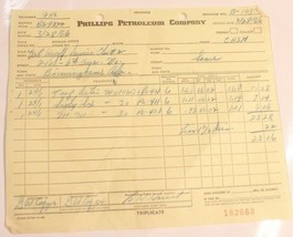 Vintage Phillips Petroleum Company Invoice March 28 1966 - $7.91