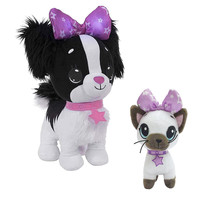 Pets Bundle - Light Up Led Stuffed Animals - Black Cavalier Puppy And Mi - $23.99