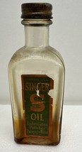 VTG Antique singer sewing machine embossed 3oz  oil bottle with Screw on... - £78.18 GBP