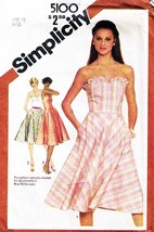Misses' Fitted Sundress Vintage 1981 Simplicity Pattern 5100 Size 12 Uncut - $20.00