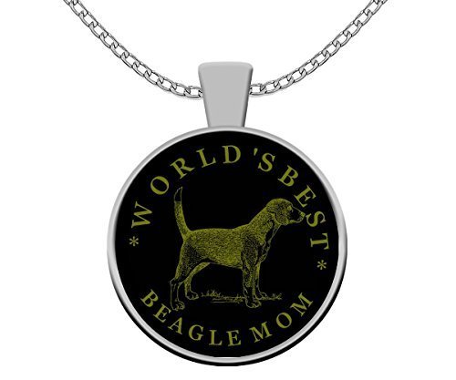 Beagle Necklace For Women - Dog Lover Pendant - Worlds Best Mom Gift - $24.45