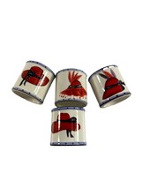 Canterbury Potteries Red Hat Napkin Rings Set of 4 Ceramic Purple - $13.86