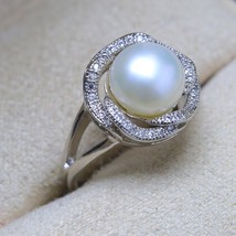 BaroqueOnly 9-10mm Natural Freshwater Pearl Rings for Girlfriend Nice Adjustable - £8.84 GBP