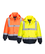 Portwest Hi-Vis Flying Jacket 2 Tone Waterproof Reflective Safety Work M... - $89.95