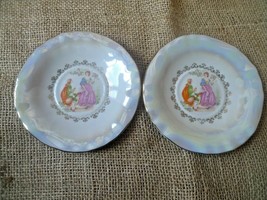 Ukrainian KOROSTEN 1st Grade Porcelain Sparkle Luster Saucers x2 1990s R... - £17.73 GBP