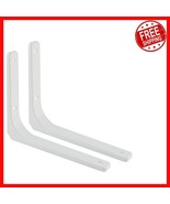 White L Bracket Set - 12-Inch Curved Edge Heavy Duty Wall Mount for Shelves - $26.72