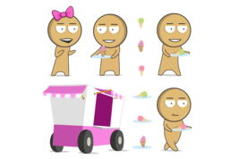 Ice Cream Clipart, Cream, Popsicles Clipart, Characters Clipart, Cartoon clipart - £3.19 GBP
