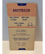 Vintage Davis-Monthan AFB Metrics Converter 5 1/2&quot; by 3&quot; - $5.00