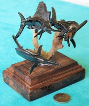 Black Coral - Billfish &quot;Grand Slam&quot; - Blue, White Marlin &amp; Sailfish HAND-CARVED! - £371.94 GBP