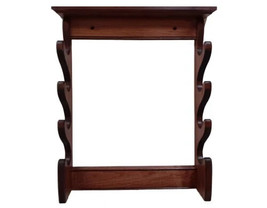 4 Place Sword Rack with Plain Top, Solid Alder wood dark cherry finish - $99.00