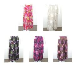 Women Hippy Gyspy Bohemian Pleasant Print Patchwork Lace &amp; Mirrors Skirt - $26.90