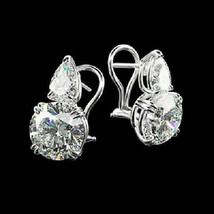 14k White Gold Plated 2.00 Ct Simulated Diamond Drop Dangle Solitaire Earrings - £117.35 GBP