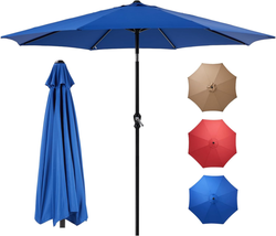  Outdoor Patio Umbrella 9&#39;, Outdoor Table Umbrella with 8 Sturdy Ribs, Market Ya - £51.82 GBP