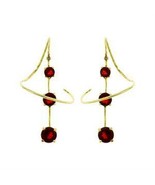 Gold Plated .925 Sterling Silver Spiral Hook AAA Grade Red CZ Earrings - $15.59 CAD