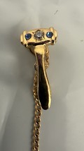 Vintage Beta Sigma Phi Sorority Fraternity Brooch Pin Gavel Blue/ Clear ... - $49.45