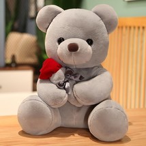 Hug Roses Teddy Bear Plush Pillow Stuffed Soft Animal Dolls Nice Birthday Gift B - £15.93 GBP