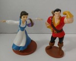 Disney figures Beauty and the Beast figures Gaston Belle set lot 2 on bases - $8.90