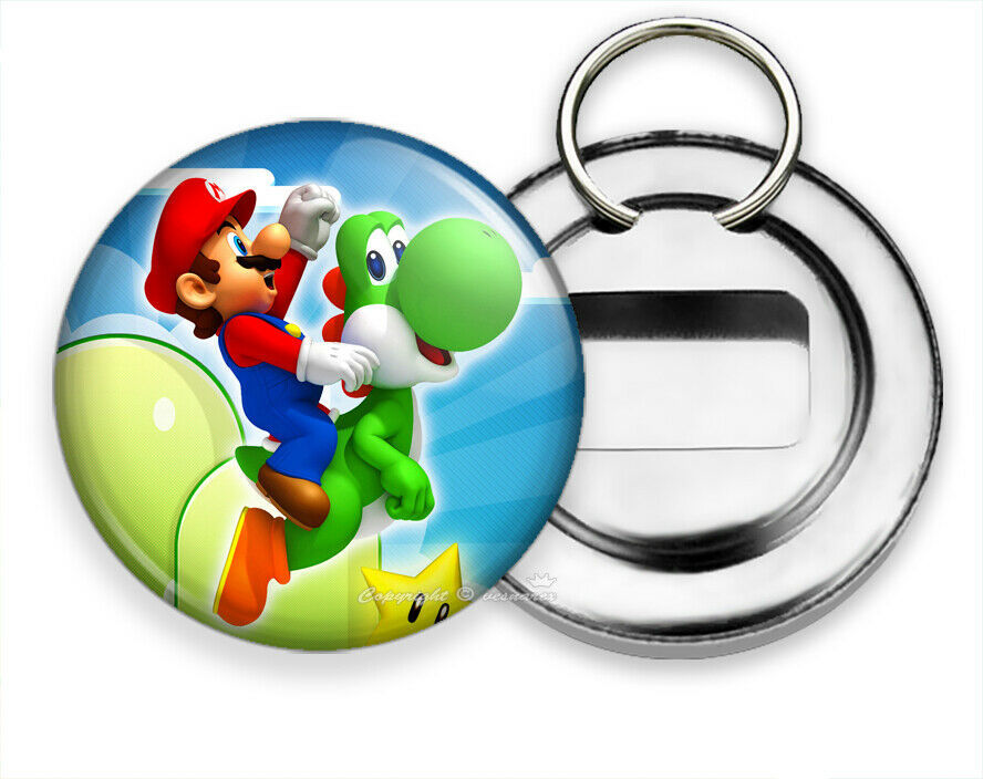 SUPER MARIO RIDING YOSHI TEAM BEER BOTTLE OPENER KEYCHAIN KEYFOB GAMER GIFT IDEA