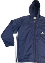 Adidas ClimaProof Wind Jacket Men’s S Blue Hooded Full Zip Training NWT image 2