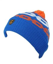 Crooks &amp; Castles Royal Blue Orange Mens Chainlink Pom Beanie Winter Ski Hat - £31.66 GBP