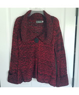 WILLOW Anthropologie Shawl Collar 1 Button Cardigan Sweater M Red Cotton... - £26.67 GBP