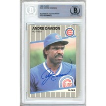 Andre Dawson Chicago Cubs Auto 1989 Fleer Card #422 BAS Autograph Slab HOF - $99.99