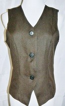 Alyn Paige Vest Brown Tweed Button Front Steampunk size 7/8 Gillet - £13.42 GBP
