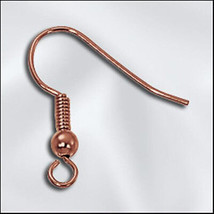 Genuine Copper Ball &amp; Coil French Hook Earwires (10)  - £1.56 GBP