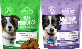 Mighty Petz Hemp Stress Calming Chews 100 ct + Probiotics 60 ct for dogs &amp; cats - £23.06 GBP