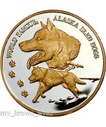 Alaska Mint Husky Dog Sled Gold Silver Medallion Proof - £117.19 GBP