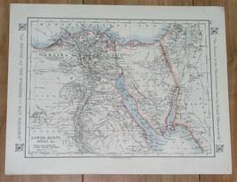 1921 Antique Map Of Egypt Sinai Peninsula Gaza Strip / Morocco Spanish Africa - £23.63 GBP
