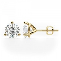 2.50CT Round Solid 18K Yellow Gold Brilliant Cut Martini ScrewBack Stud Earrings - £174.36 GBP