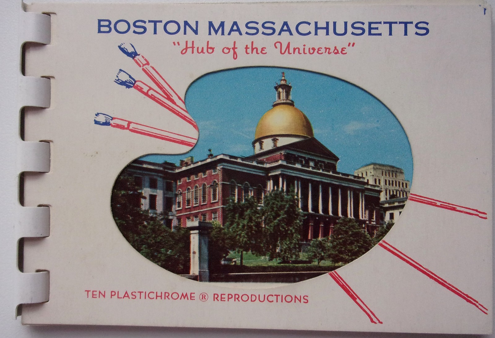 Vintage Boston Massachusetts Hub Of The Universe 10 Plastichromel Color ... - $3.99