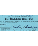 1937 - 1938 The Philadelphia Stamp Club Membership Card - $463.73 MXN