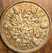 1933 Uk Gb Great Britain Silver Sixpence Coin - £4.03 GBP
