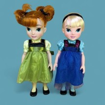 Disney Collection Frozen Princess Toddler Dolls 16” Anna &amp; Else 2013 Plastic - £18.24 GBP