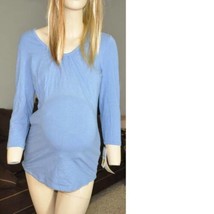 Maternity Shirt Oh Baby Motherhood 3/4 Sleeve Knit Purple Oval Neck Top ... - $12.87