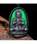 Natural Myanmar Black Jadeite Jade Chinese Zodiac Patronus Buddha Pendan... - £80.67 GBP