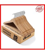 Natural Wood Hangers 20 Pack - Durable, Space-Saving Design for Closet E... - $685.58 MXN