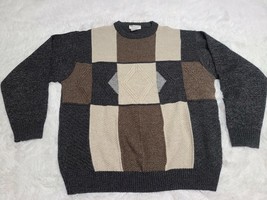 Vintage NORM THOMPSON 90s Coogi Style Pullover Sweater Geometric XL Made... - $6.38