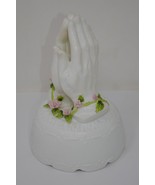 Touch of Rose by Roman Ceramic Praying Hands Music Box Plays Amazing Grace - £15.93 GBP