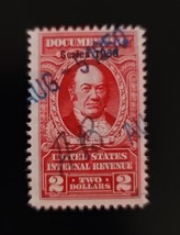 1950 $2 U.S. Internal Revenue, Documentary, Overprinted, T. Ewing, Carmi... - $3.83 CAD