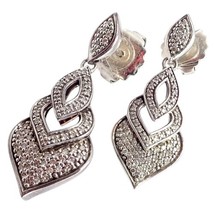 Authentic! John Hardy JH Silver Naga Diamond Heart Earrings - $600.00