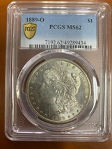 1889-O $1 Silver Morgan Dollar Graded by PCGS as MS-62 - £368.27 GBP